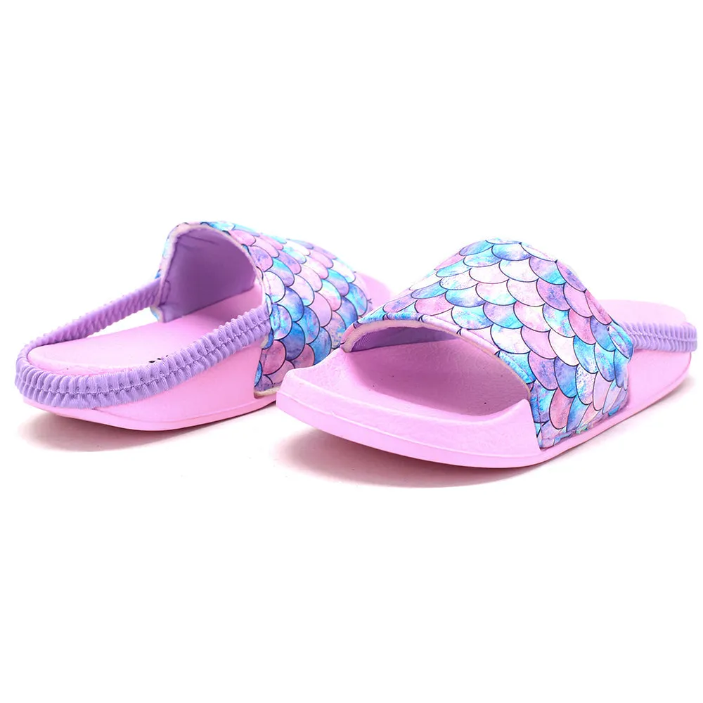 Kid's Girl Graphic Print Beach Pool Slides,Pink