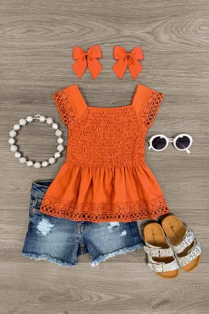 Lace Peplum Top