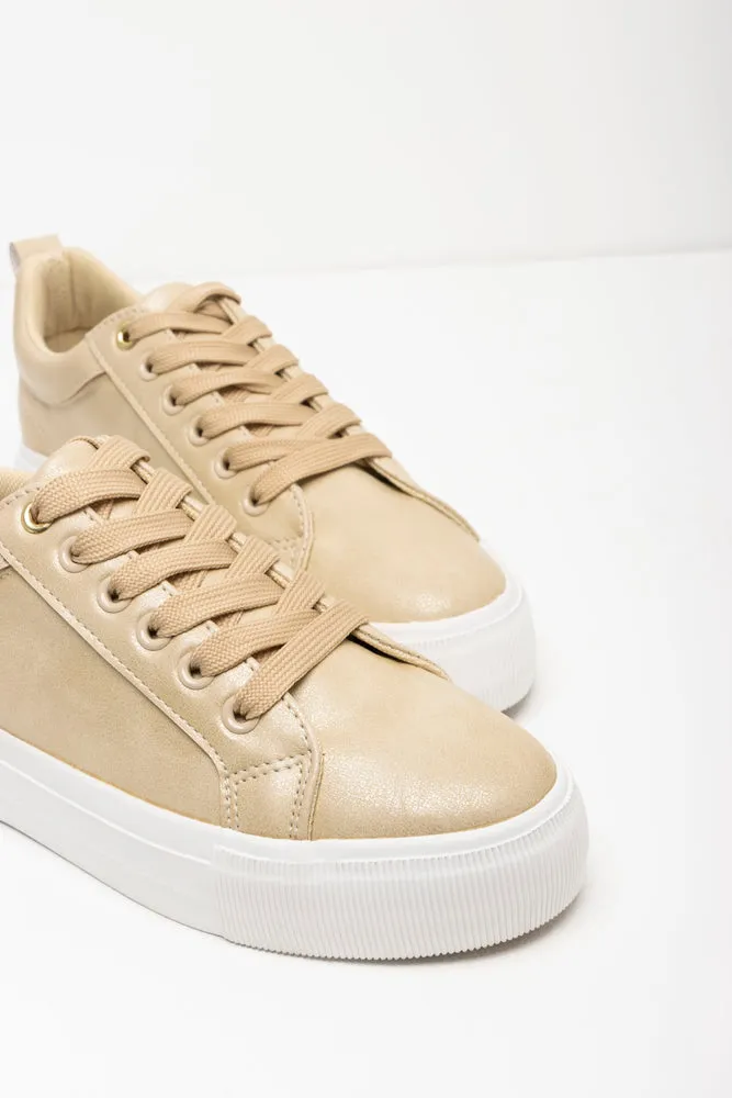 Lace Up Sneaker Gold