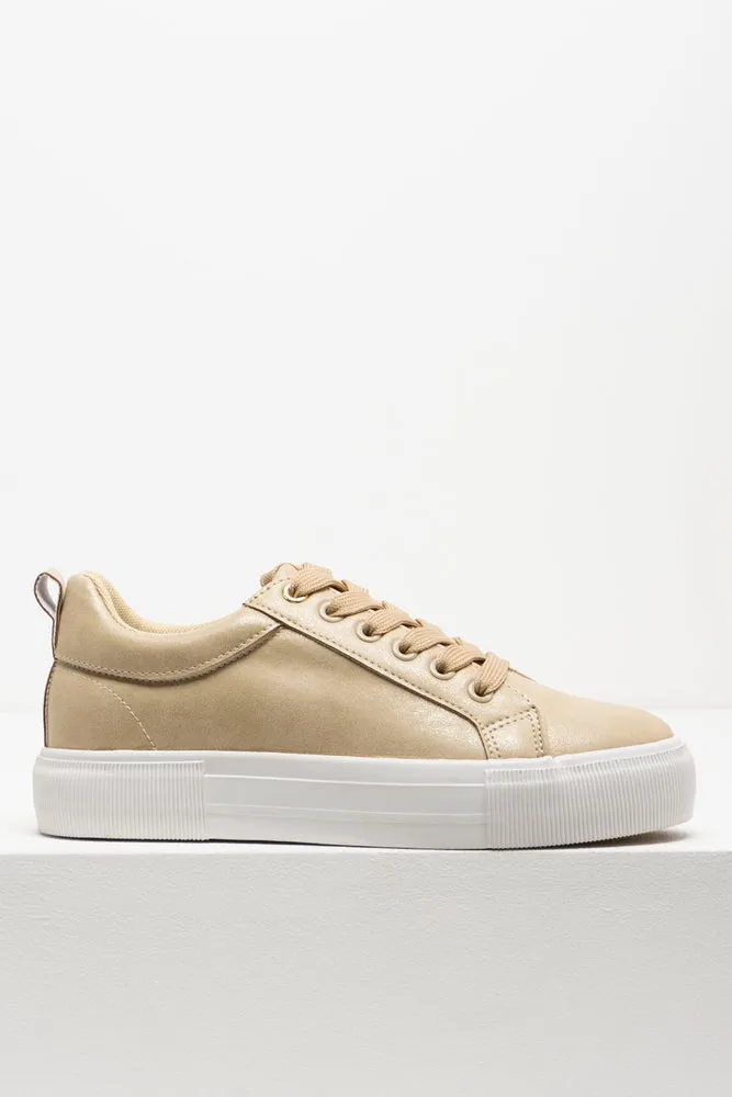 Lace Up Sneaker Gold