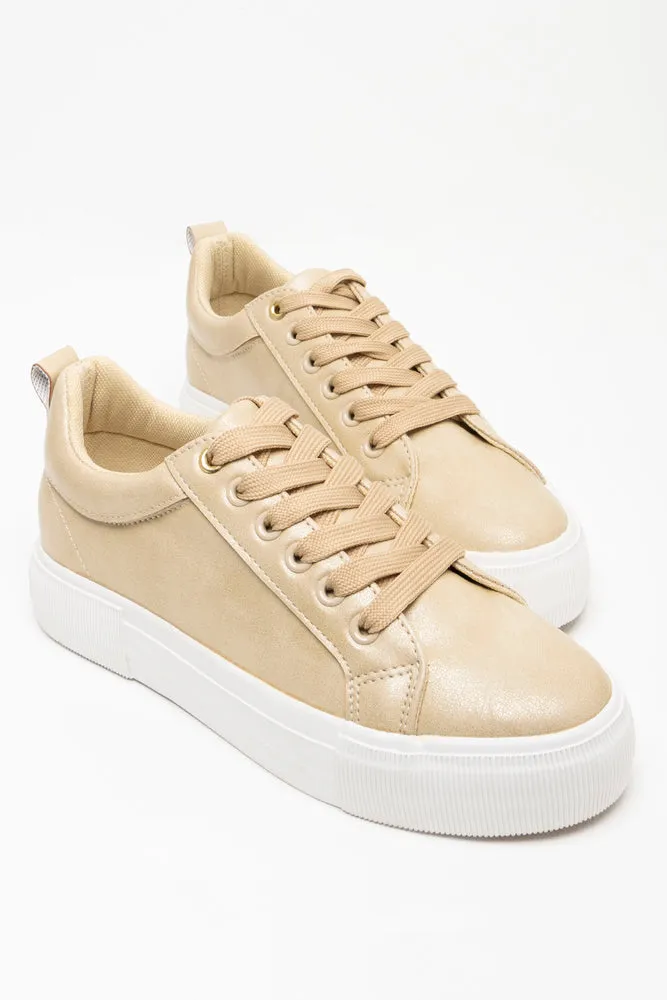 Lace Up Sneaker Gold