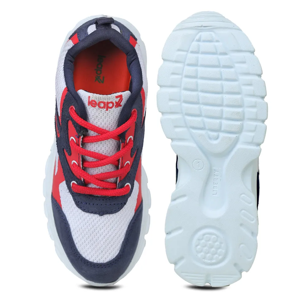 Leap7x Sports Lacing Shoes For Kids (N.Blue) JEEVA-24 By Liberty