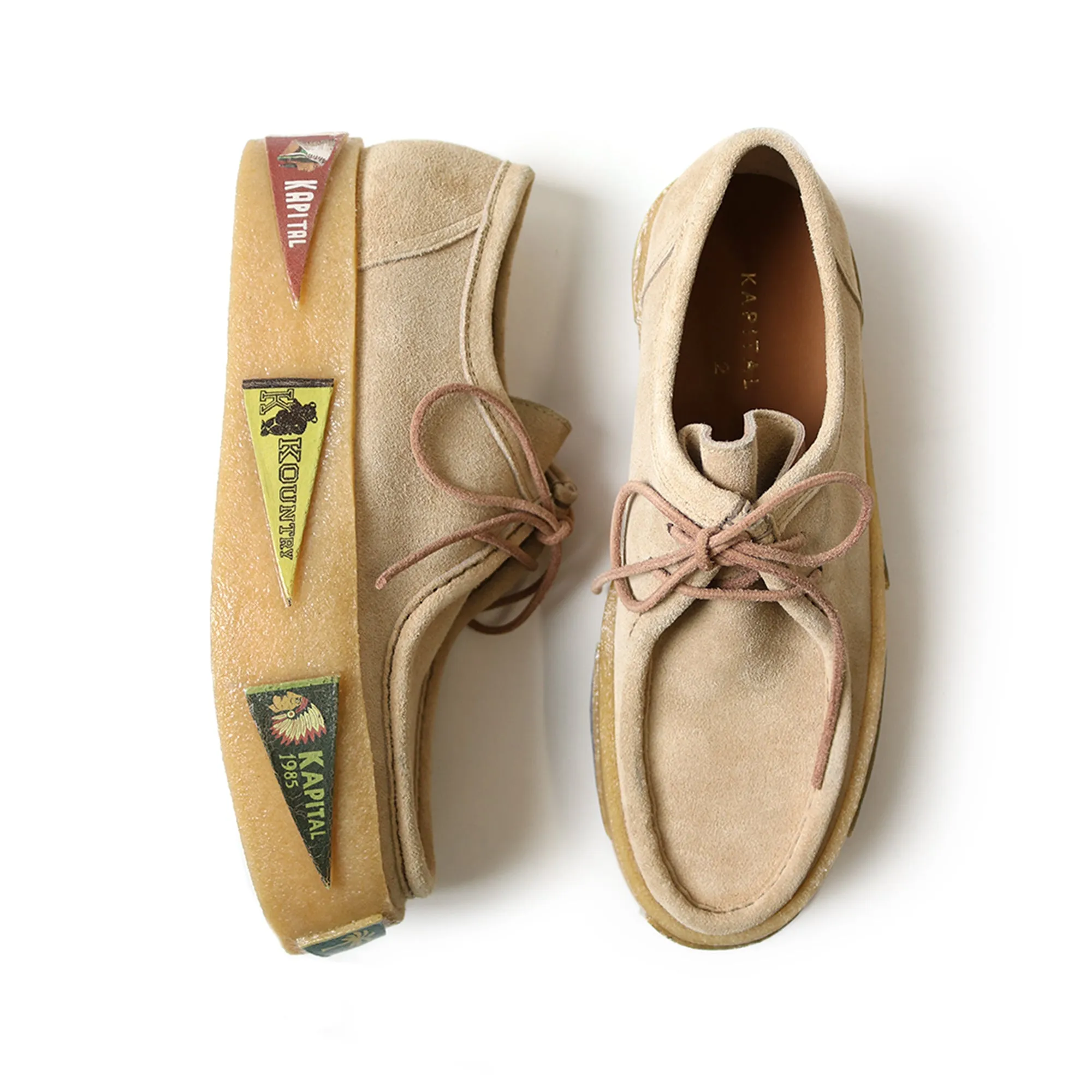 LEATHER SUEDE WALLABEES (PENNANT CREPE SOLE) - BEIGE