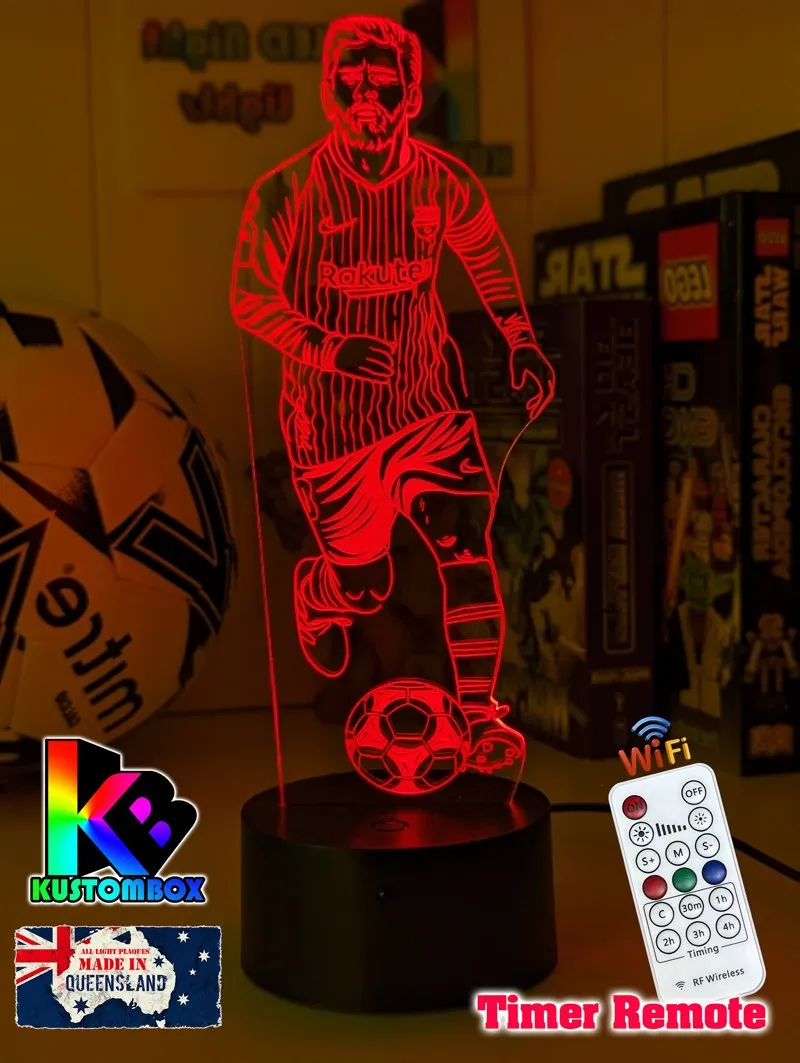 Lionel Messi Soccer Footballer Player 3D LED Night Light Lamp