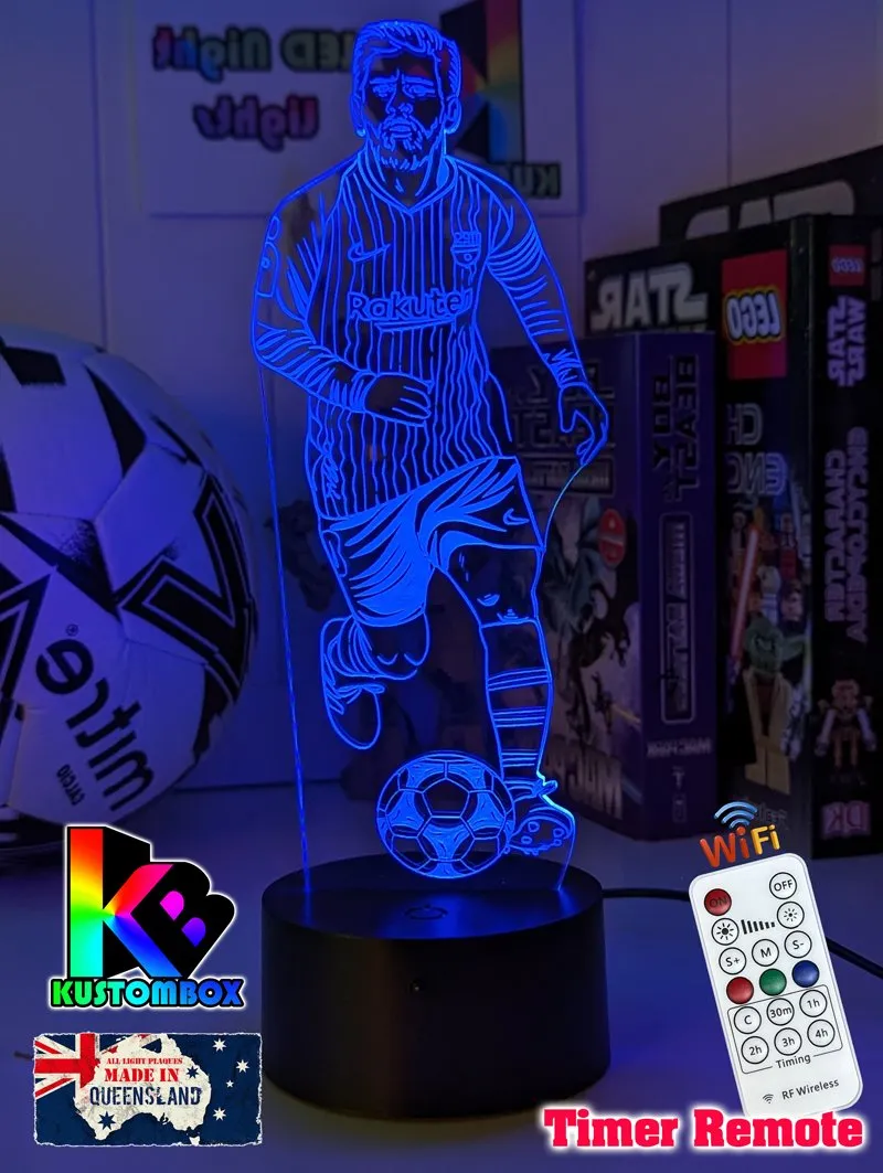 Lionel Messi Soccer Footballer Player 3D LED Night Light Lamp