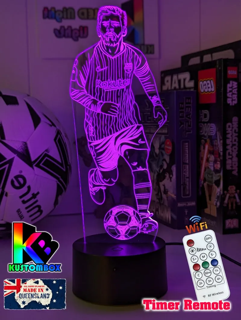 Lionel Messi Soccer Footballer Player 3D LED Night Light Lamp