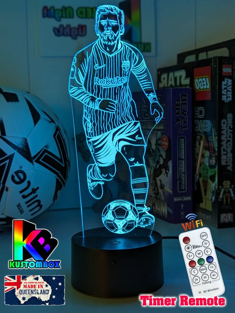 Lionel Messi Soccer Footballer Player 3D LED Night Light Lamp