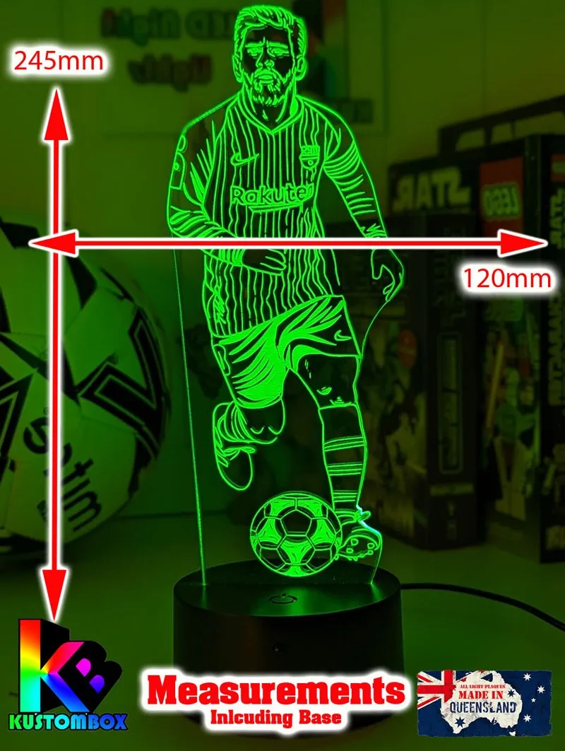 Lionel Messi Soccer Footballer Player 3D LED Night Light Lamp