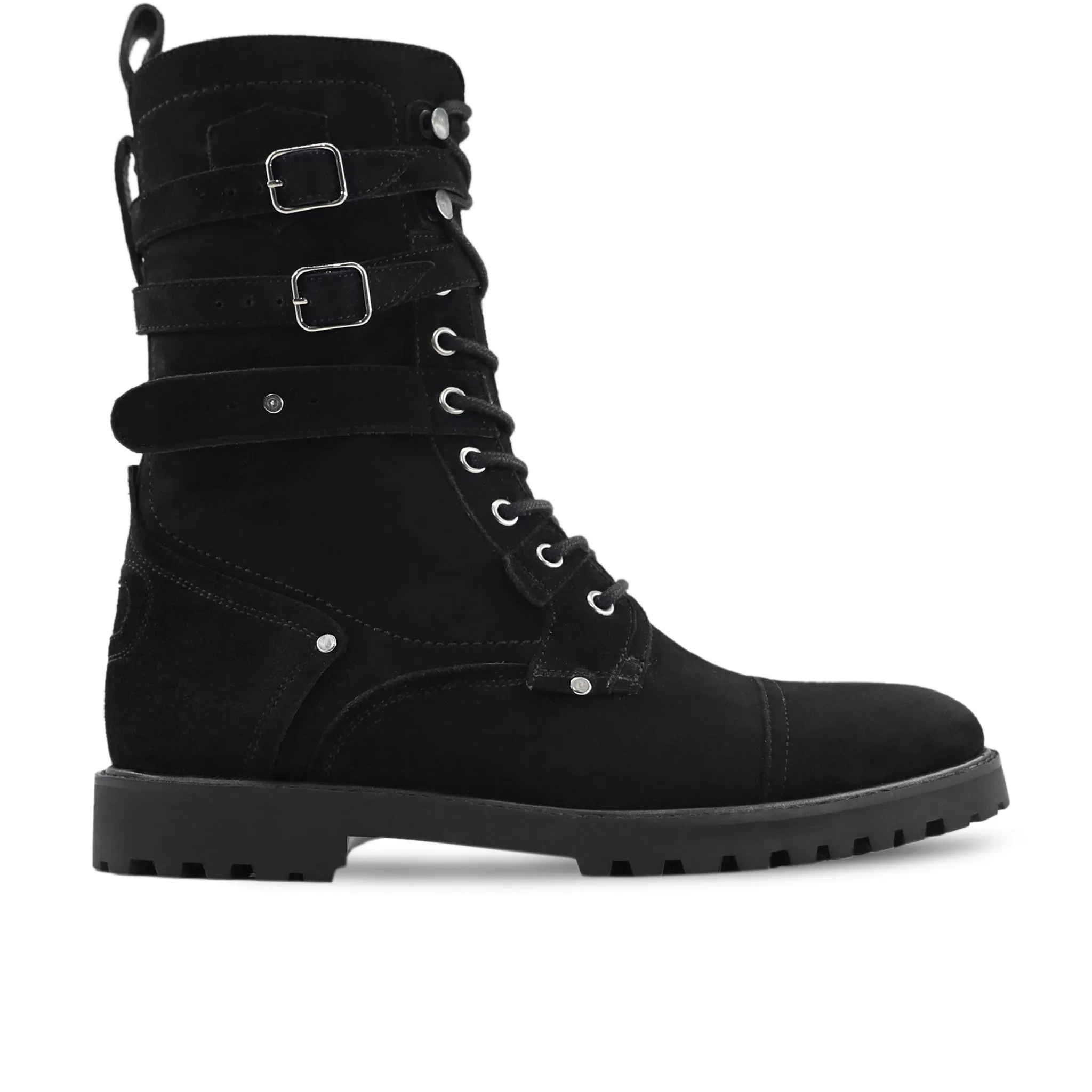 Lowell - Men's Black Kid Suede Boot