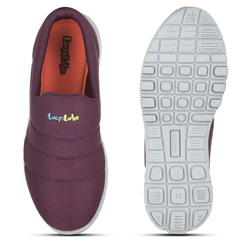 Lucy & Luke (Purple) Sports Non Lacing Walking Shoes For Kids 2123-23 By Liberty