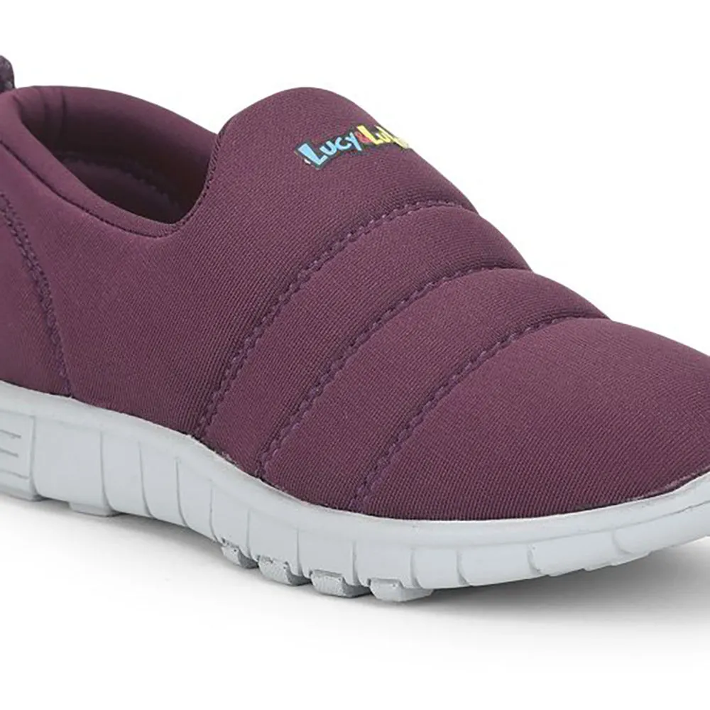 Lucy & Luke (Purple) Sports Non Lacing Walking Shoes For Kids 2123-23 By Liberty