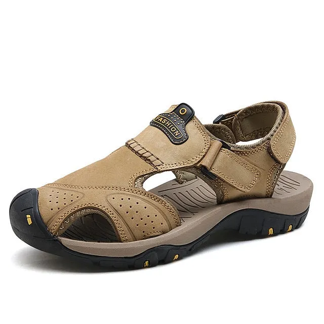 Men Genuine Leather Sandals Beach Shoes