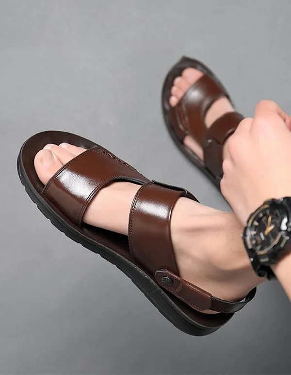 Men's Summer Soft Leather Beach Sandals