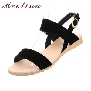 Meotina Shoes Ladies Sandals Beach Wedge Sandals Mixed Color  Women Fashion Comfort Black Shoes Red Low Heels Large size 40 43