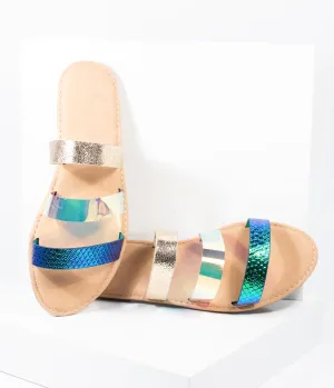 Mermaid Metallic Shoreline Flat Sandal