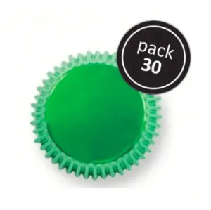 Metallic Green Cupcake Cases - 30 Pkt