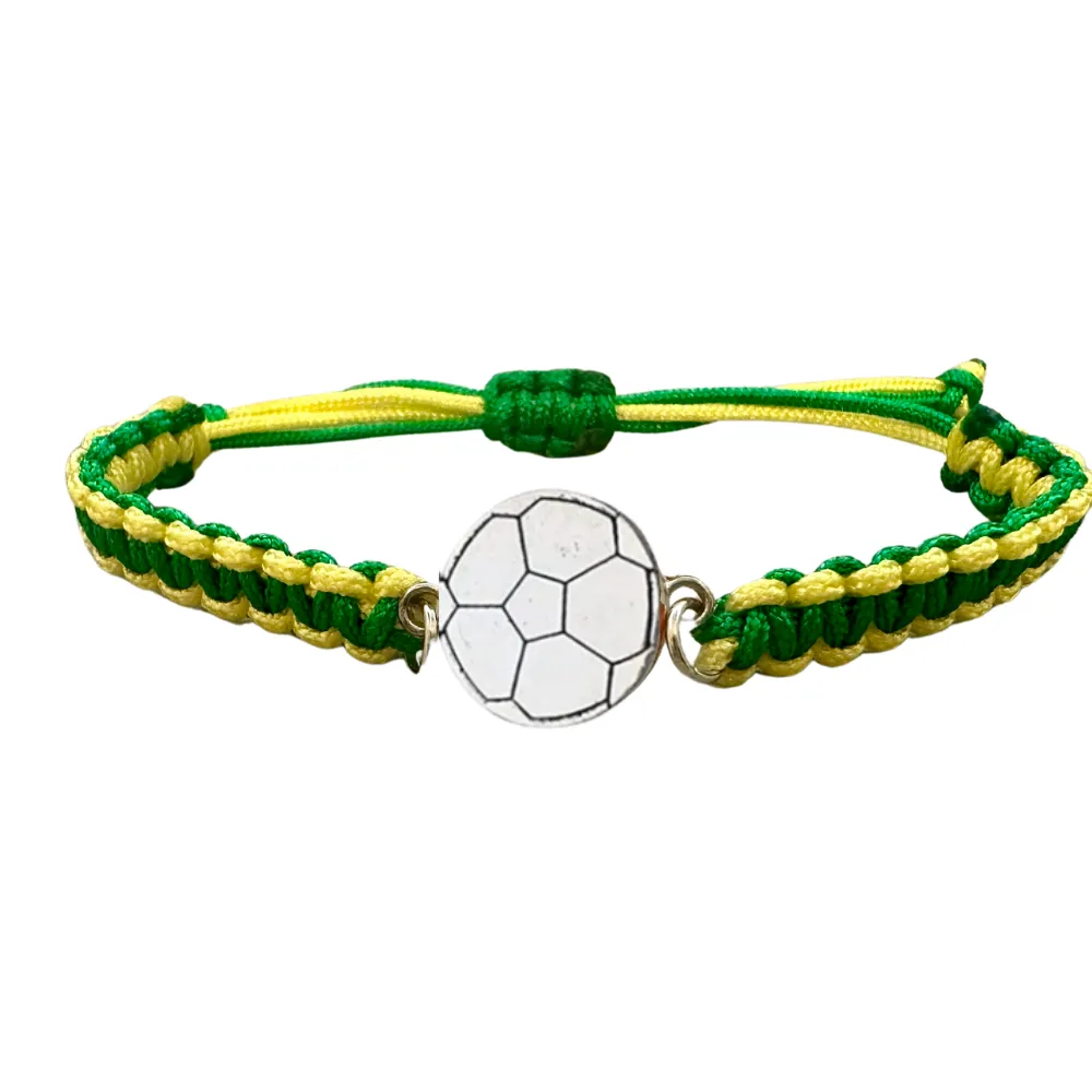 Multi Colored Silver Soccer Bracelet - Pick Colors & Charms