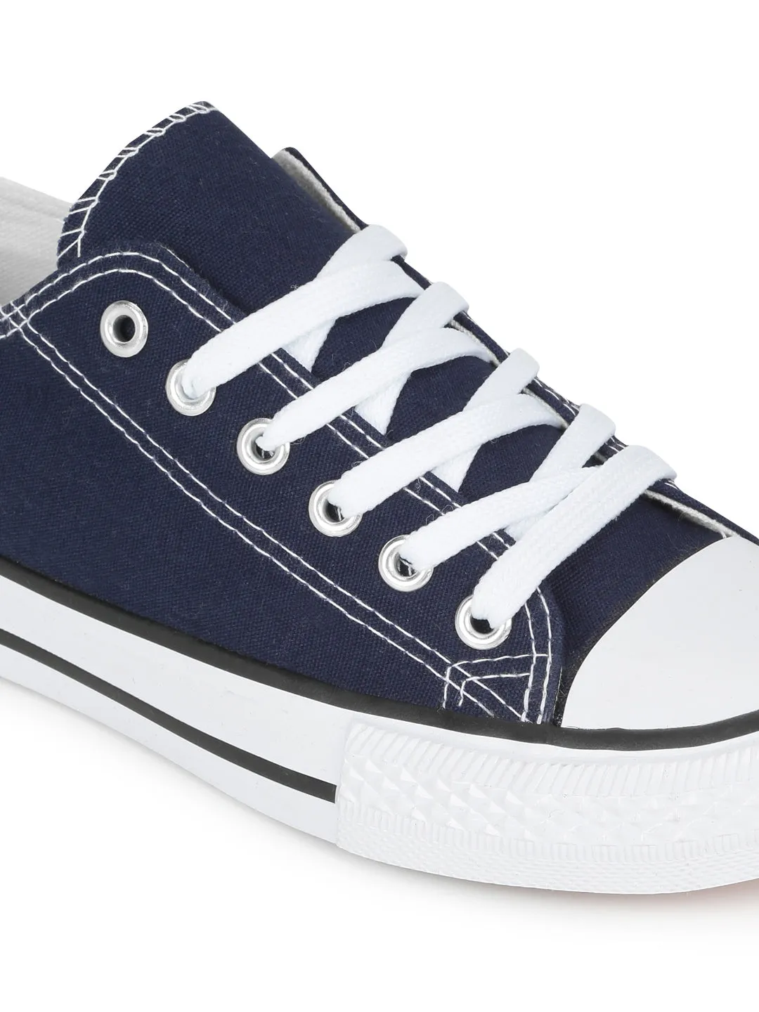 Navy Blue Lace Up Sneakers (TC-CAN1-NVY)