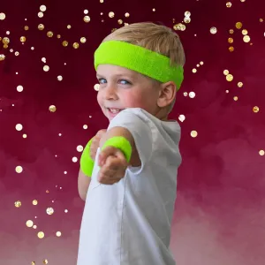 Neon Green Sweatband Set