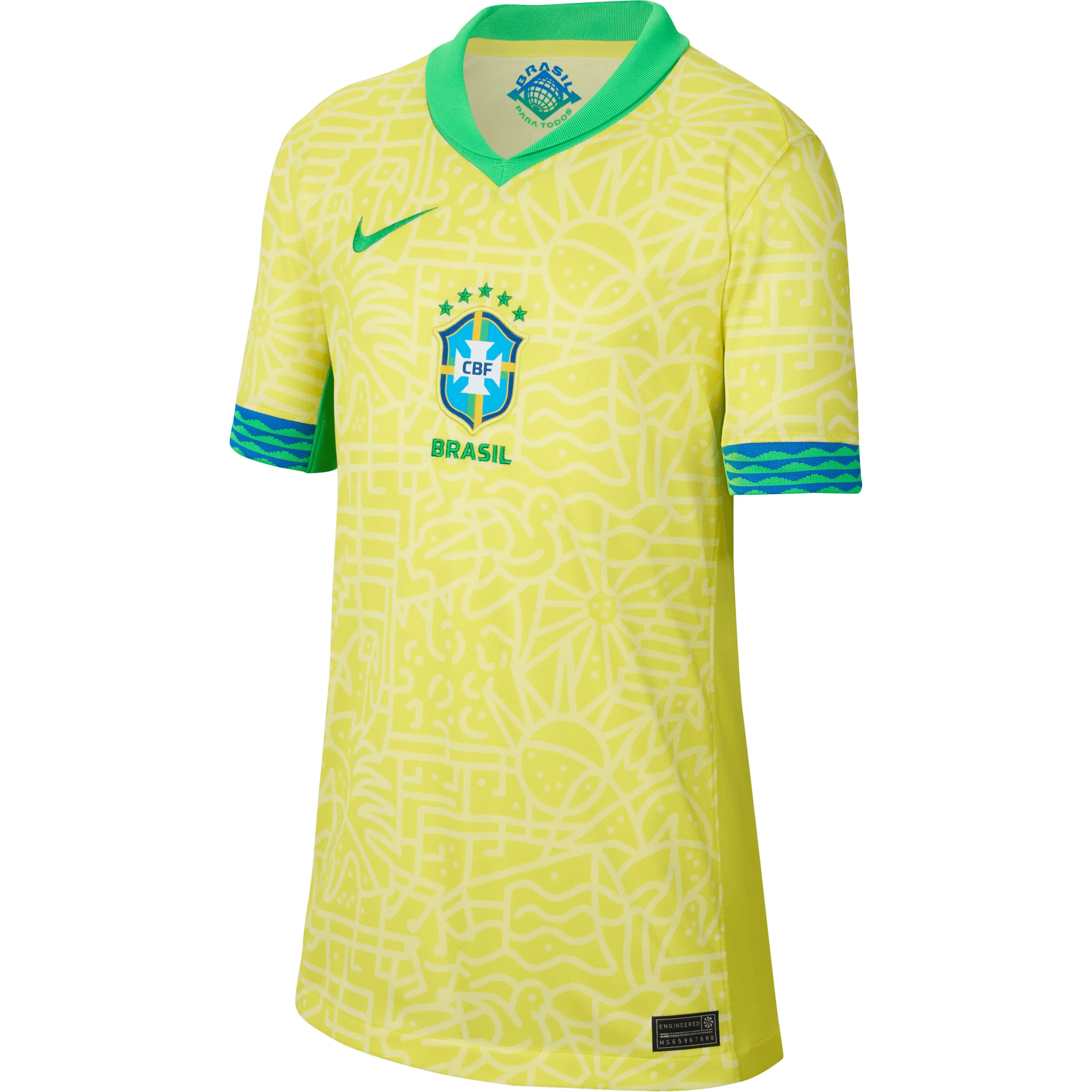 Nike Brazil Youth 2024 Stadium Home Jersey