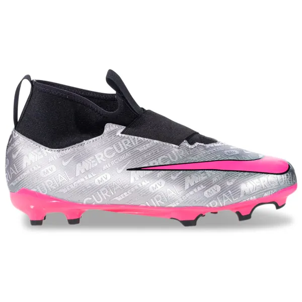 Nike Jr. Zoom Superfly 9 Academy XXV FG/MG Soccer Cleats (Metallic Silver/Hyper Pink)