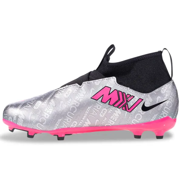 Nike Jr. Zoom Superfly 9 Academy XXV FG/MG Soccer Cleats (Metallic Silver/Hyper Pink)