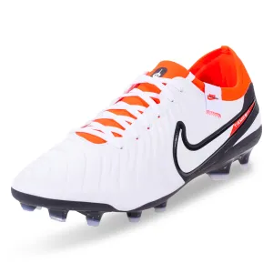 Nike Legend 10 Pro Firm Ground Soccer Cleats (White/Bright Crimson)