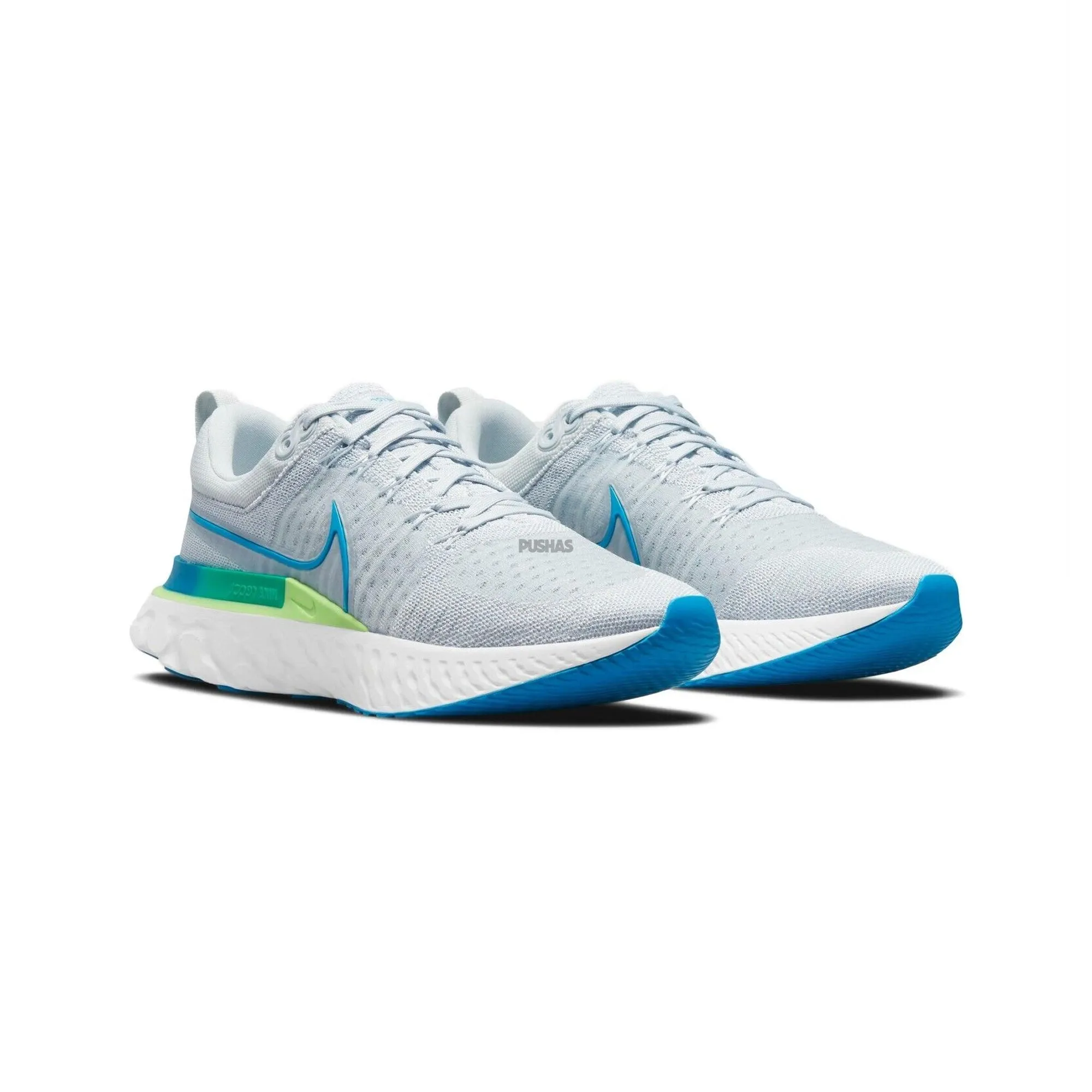 Nike React Infinity Run Flyknit 2 'Pure Platinum Emerald Laser Blue' (2021)