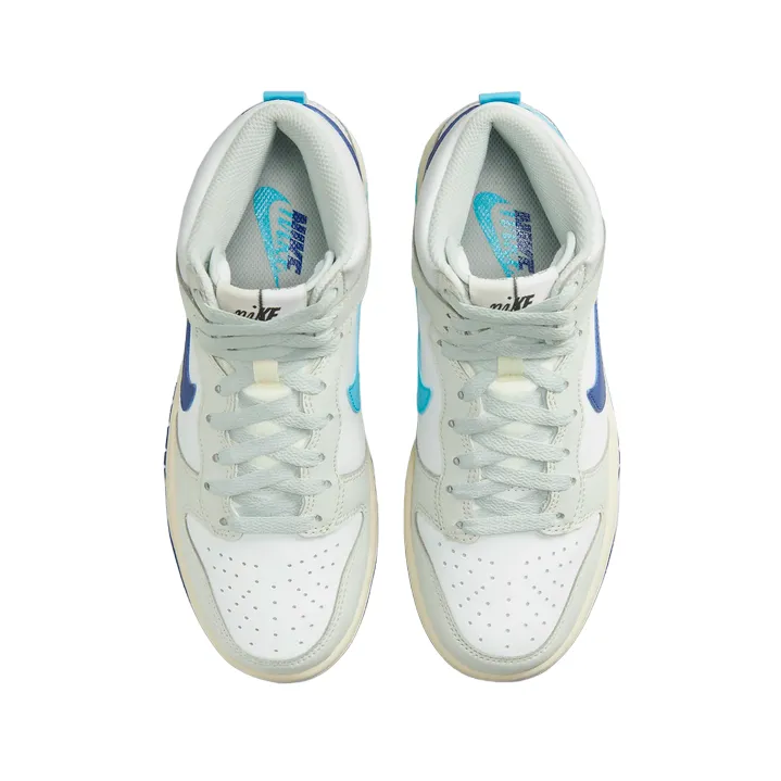 Nike scarpa sneakers da ragazzo Dunk High SE FN7995 100 bianco-azzurro-argento