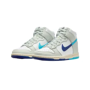 Nike scarpa sneakers da ragazzo Dunk High SE FN7995 100 bianco-azzurro-argento