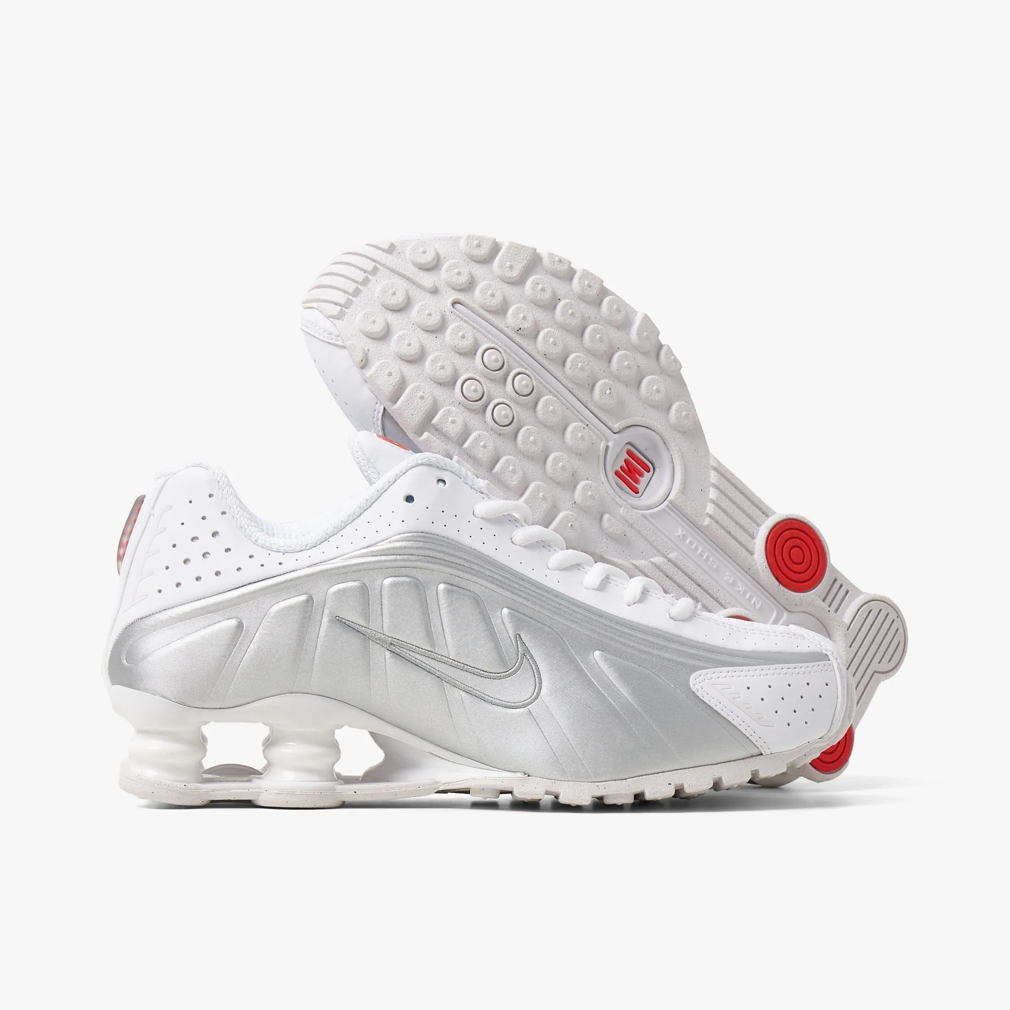 Nike Women's Shox R4 White / White - Metallic Silver