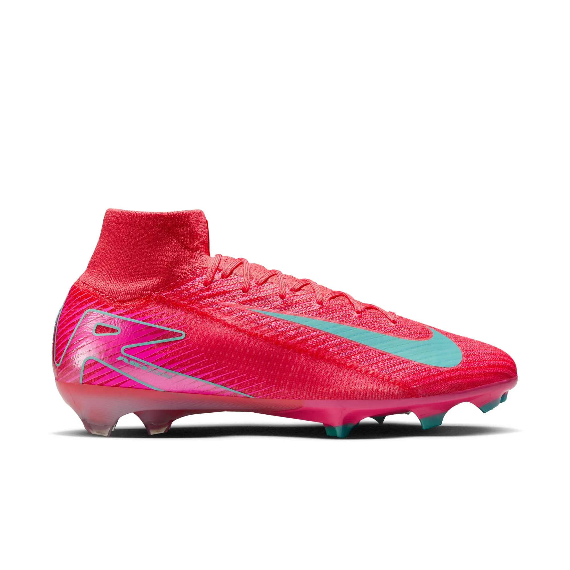 Nike Zoom Superfly 10 Elite FG/MG Firm Ground Socer Cleats - Ember Glow/Aurora Green