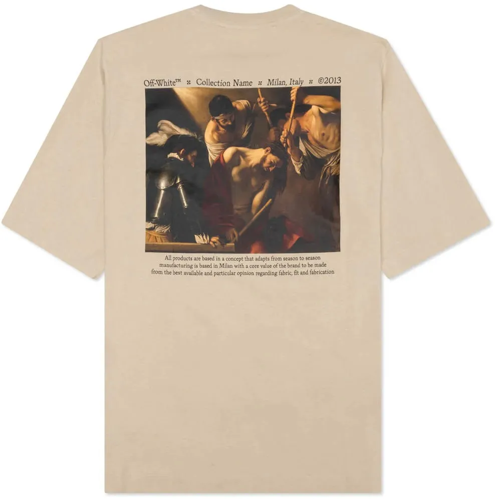 Off-White Caravaggio Crownin Skate S/S Dark Sand Black T-Shirt