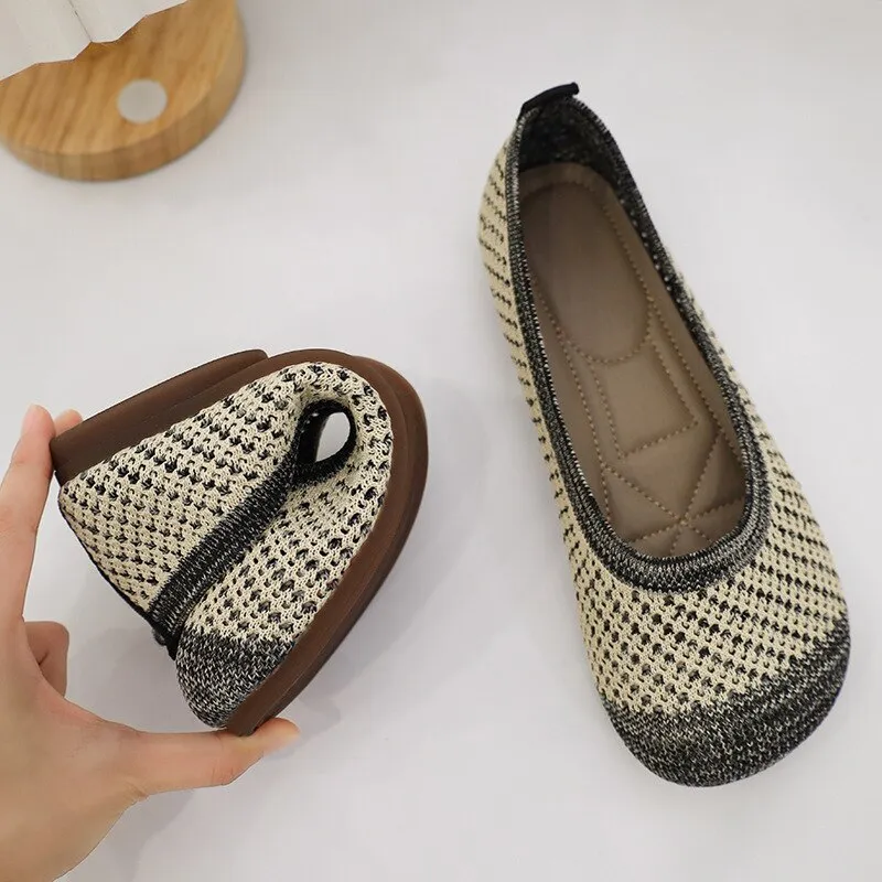 Owlkay Weaving Breathable Loafers  Comfortable Walking Casual Flats Shoes WF11