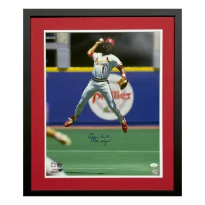 Ozzie Smith Signed St Louis Cardinals Framed 16x20 Photo