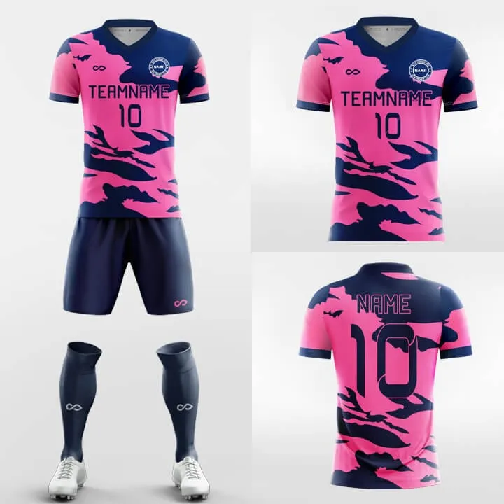 Pink Green Camouflage - Custom Soccer Jerseys Kit Sublimated Design