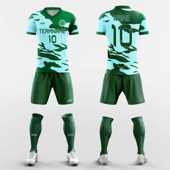 Pink Green Camouflage - Custom Soccer Jerseys Kit Sublimated Design