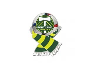 Portland Timbers MLS WinCraft Green & Moss Green Soccer Scarf Metal Lapel Pin