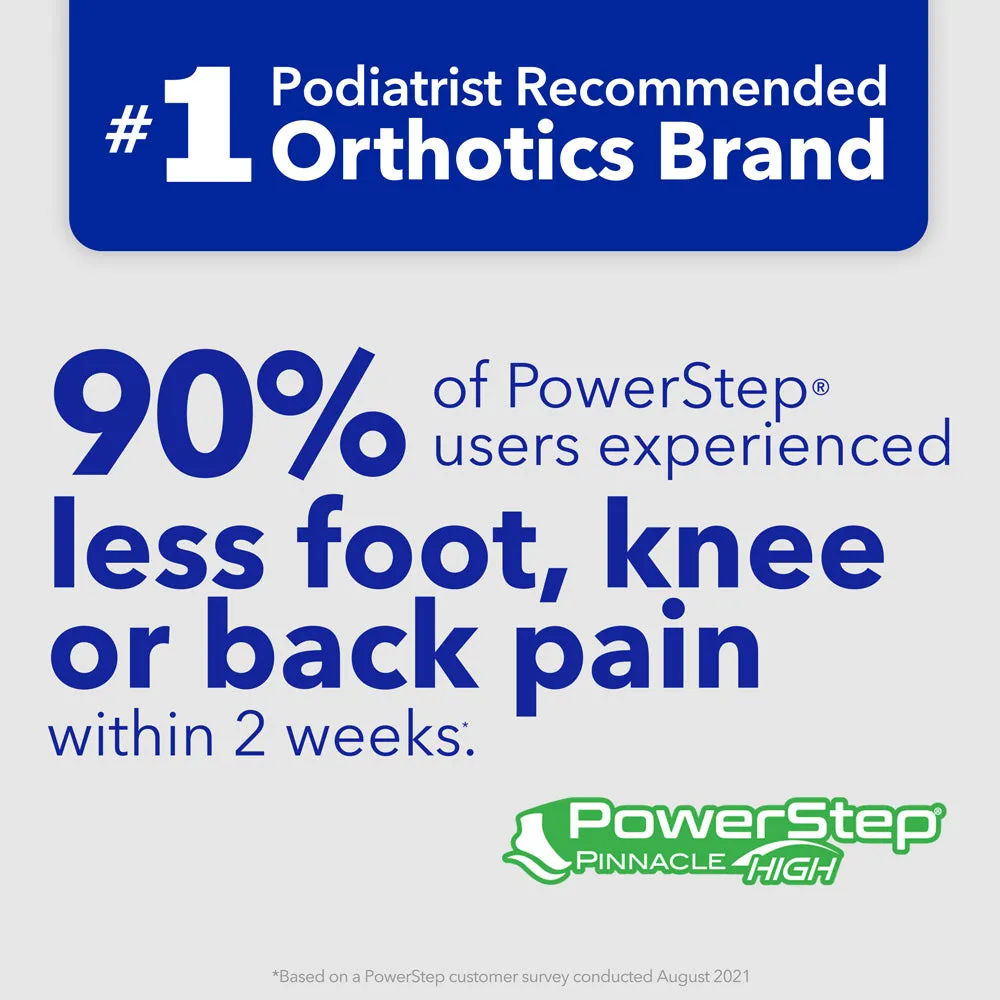 PowerStep Pinnacle High Insoles | High Arch Pain Relief Orthotic, Supination Inserts