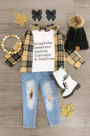 "Pumpkins, Sweaters, S'mores..." Denim Pant Set