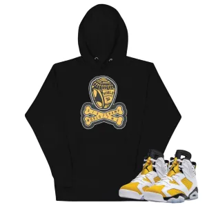 Retro 6 Yellow Ochre Crossbones Hoodie