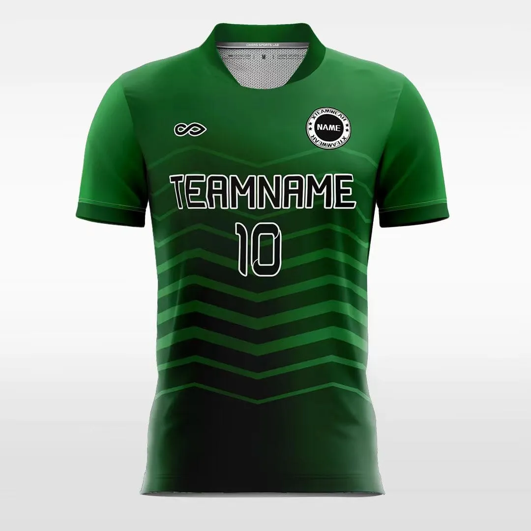 Retro Green Wave - Custom Kids Soccer Jerseys Online Design