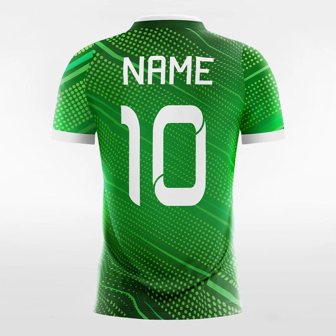 Retro Polka Dots - Custom Womens Soccer Jerseys Design Green