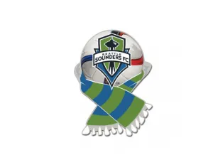 Seattle Sounders FC MLS WinCraft Green & Blue Soccer Scarf Metal Lapel Pin