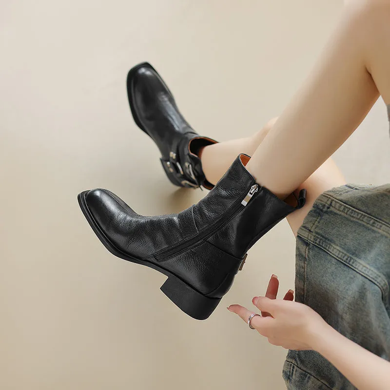 SerpentChic Square Heel Western Boots