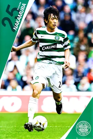 Shunsuke Nakamura "Action 25" Glasgow Celtic FC Poster - GB 2007