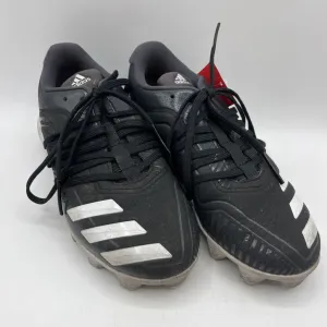 Size 2Y: Adidas Black/White Lace-Up Soccer Cleats