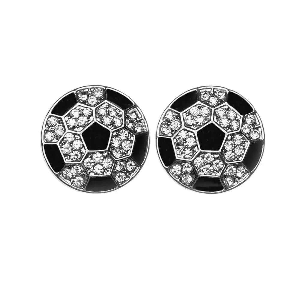 Soccer Ball Rhinestone Earrings