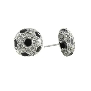 Soccer Ball Rhinestone Earrings