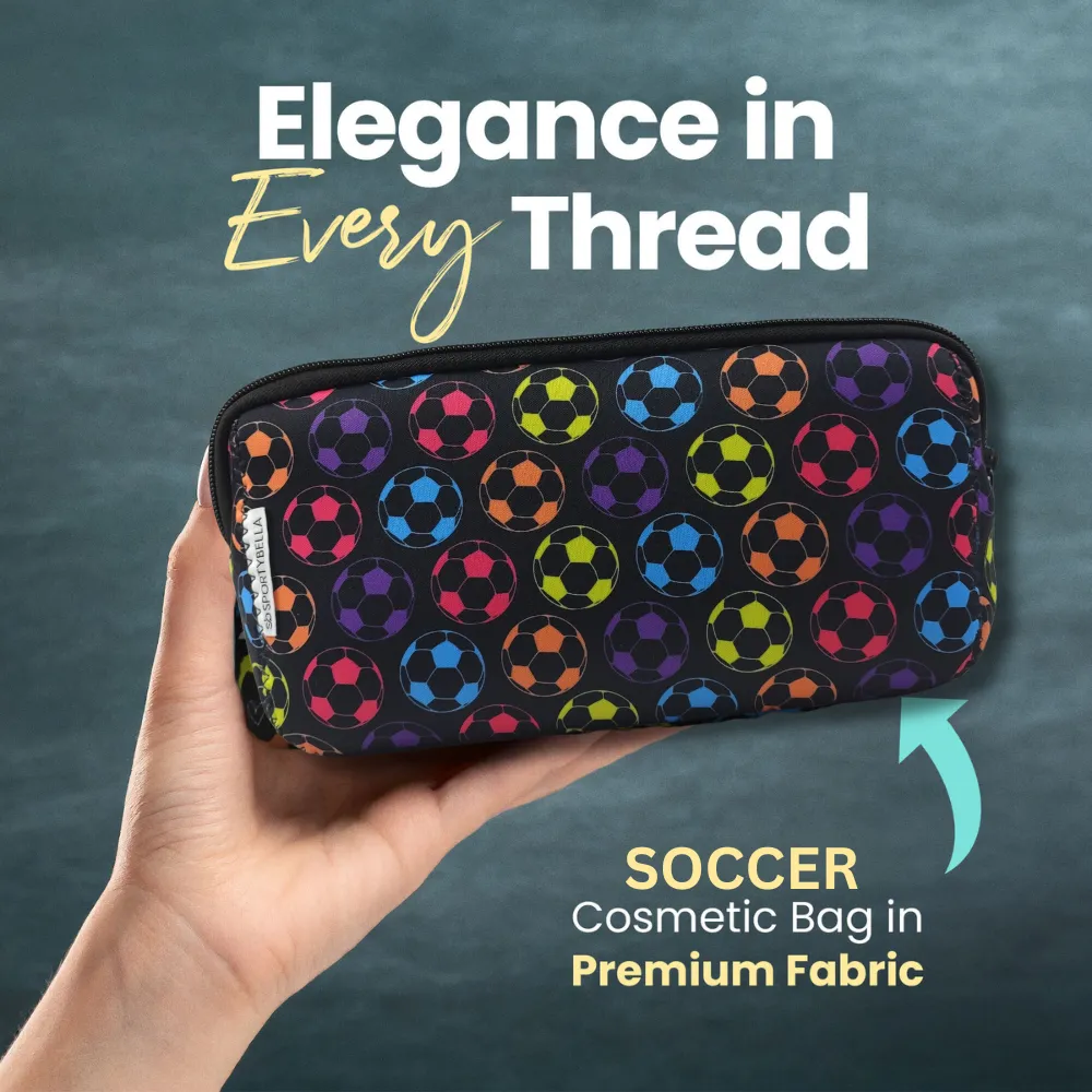 Soccer Cosmetic Bag & Scrunchie Gift Bundle